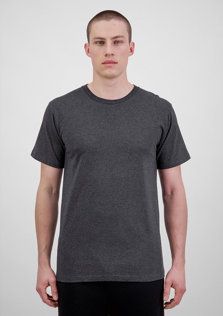 Mens Basis Short Sleeve Tee - Charcoal Marle