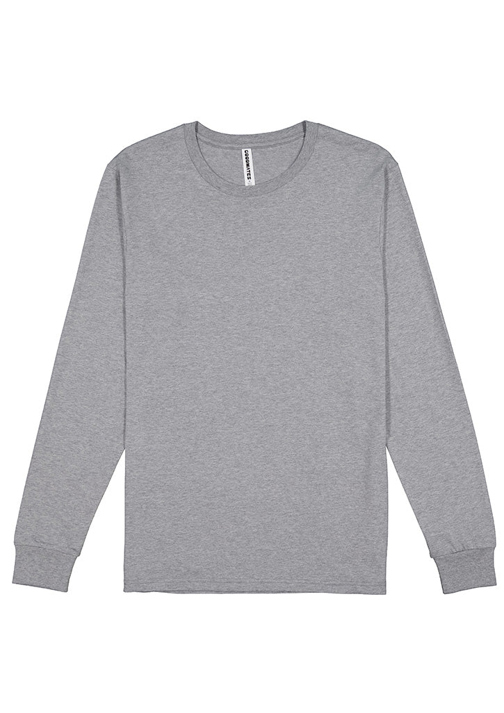 Mens Basis Long Sleeve Tee - Grey Marle