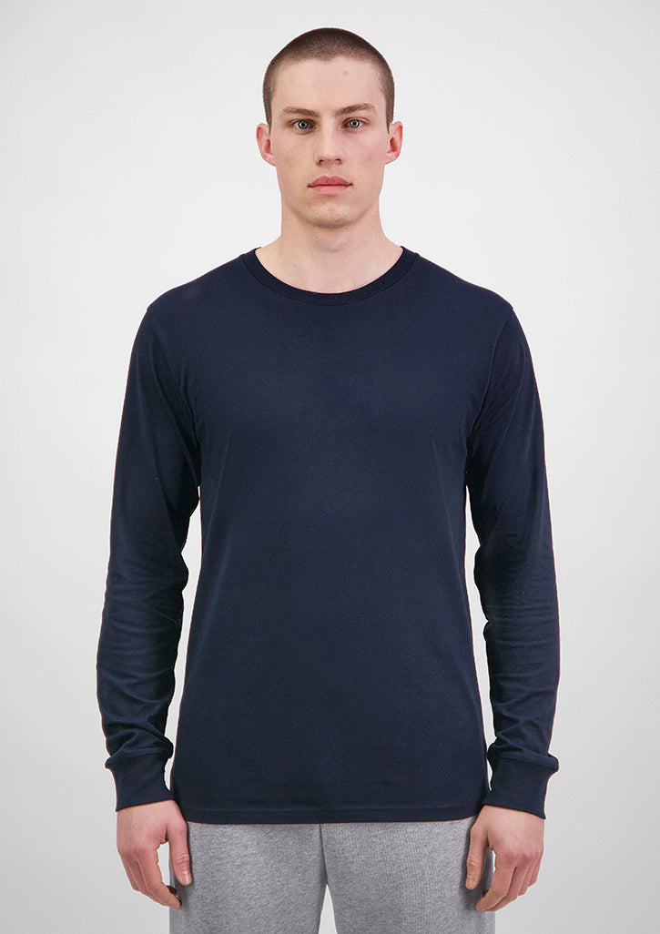 Mens Basis Long Sleeve Tee - Navy