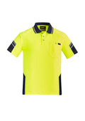 Mens Hi Vis Reinforced Squad Short Sleeve Polo - Yellow/Navy